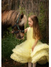 Yellow Tulle Ruffles Flower Girl Dress Birthday Party Dress